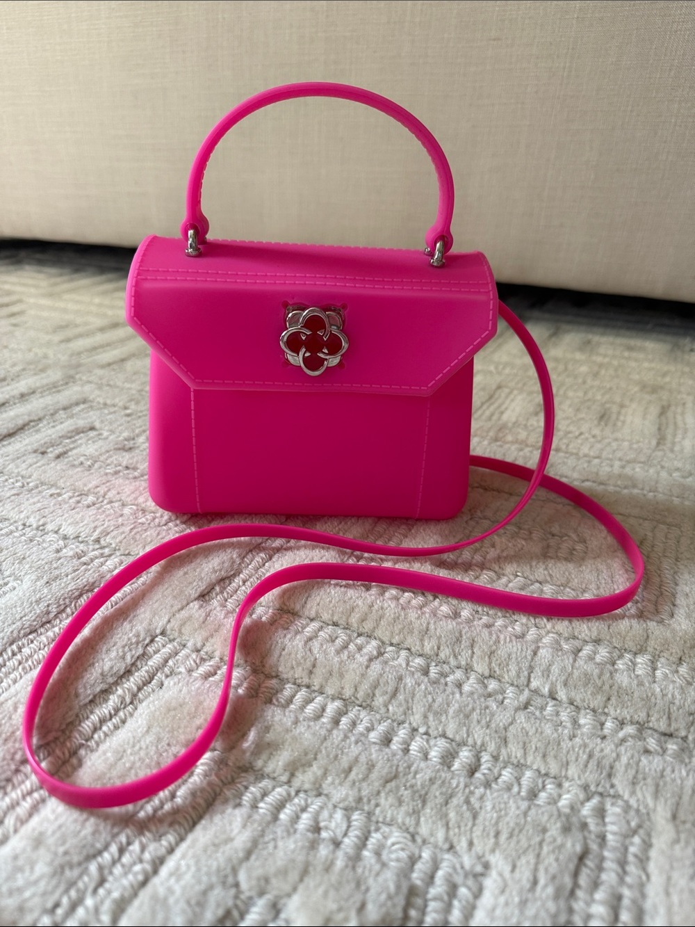 Mini Top-Handle Crossbody in Vibrant Hot Pink